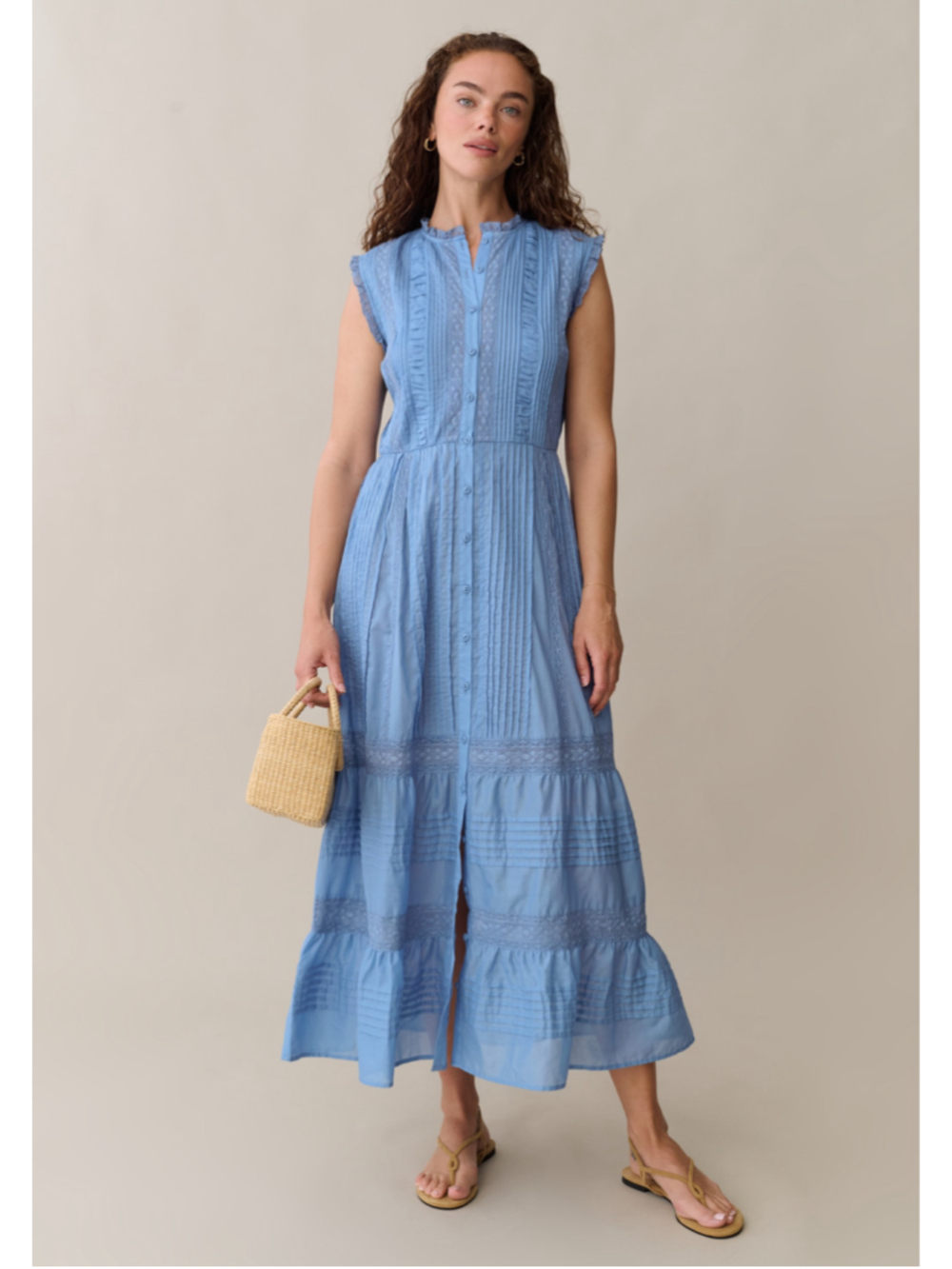 Women's Sorella Blue Cotton Maxi Dress Size S